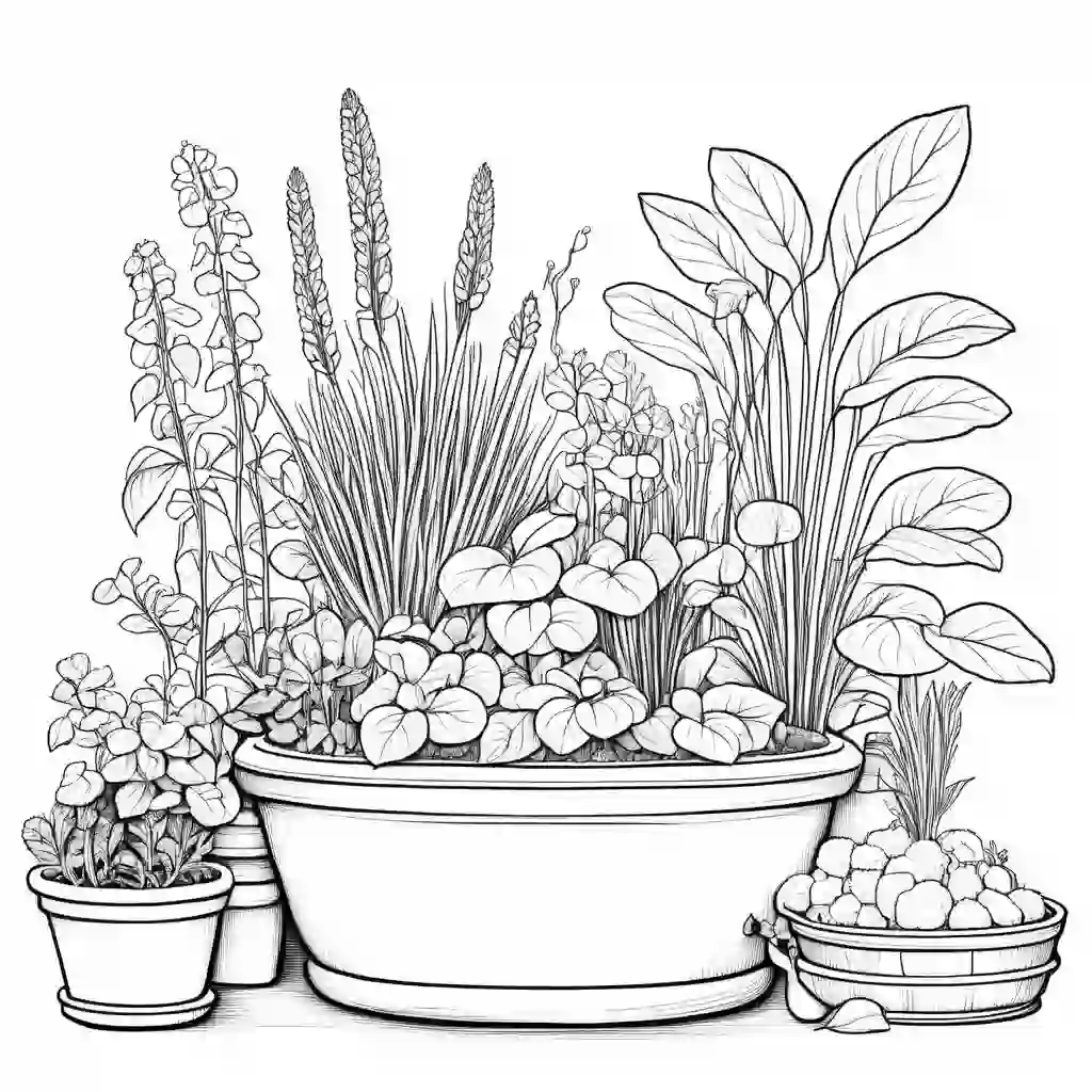 Herb garden coloring pages